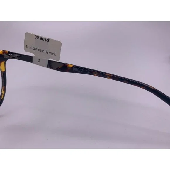 Puma PU00950 002 Brown Tortoise Gray Square Full Rim Glasses Frames 54-18-140 A1 - Picture 3 of 9